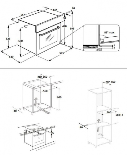 Встраиваемый электрический духовой шкаф Indesit IFW 65Y0 J IX фото 4