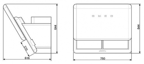 Каминная вытяжка Smeg KFAB75CR фото 3