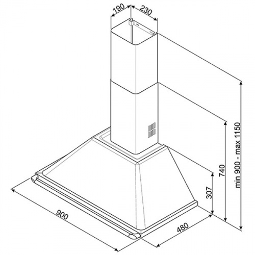 Каминная вытяжка Smeg KT90BLE фото 3