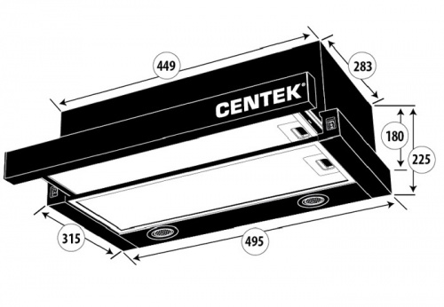 Встраиваемая вытяжка Centek СТ-1841-50 SS фото 3