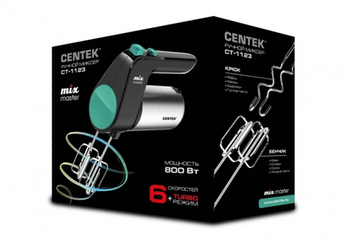Миксер Centek CT-1123 черный/сталь фото 3