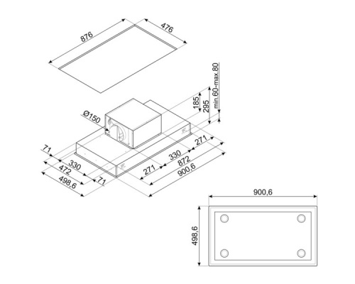 Встраиваемая вытяжка Smeg KSCB90XE фото 3