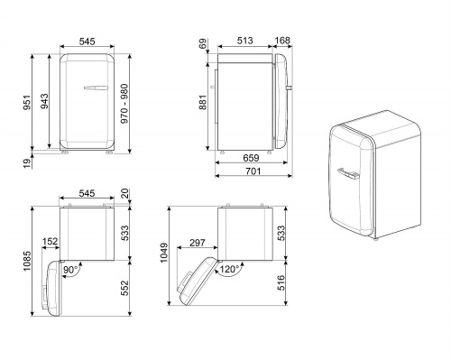 Холодильник Smeg FAB10LDUJ5 фото 3