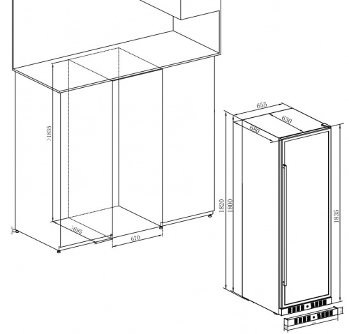 Винный шкаф Temptech E1000DRB фото 8