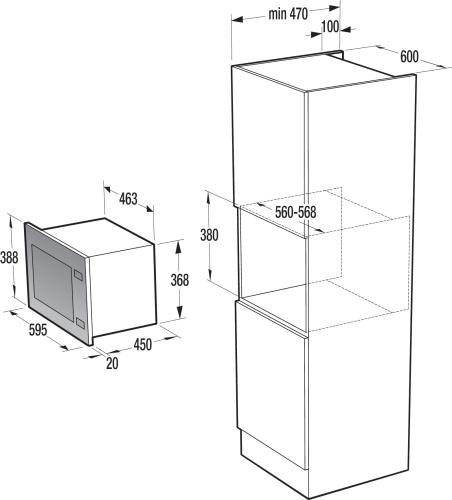 Встраиваемая микроволновая печь Gorenje BM251S7XG фото 3