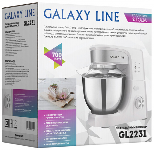 Миксер Galaxy GL 2231 белый/серебро фото 8