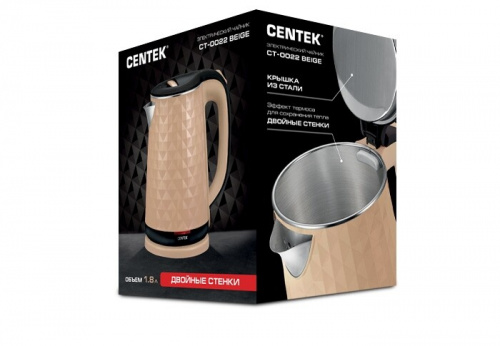 Чайник электрический Centek CT-0022 бежевый фото 3