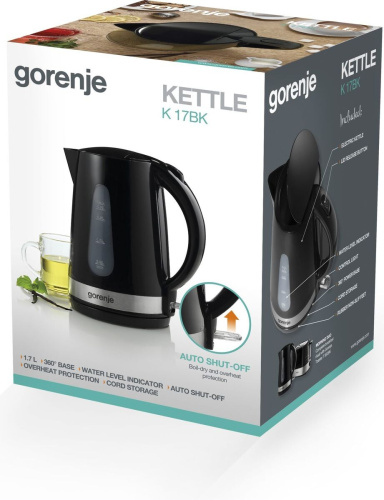 Чайник электрический Gorenje K17BK черный фото 8