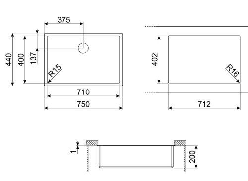 Кухонная мойка Smeg VSTR71DKX фото 4