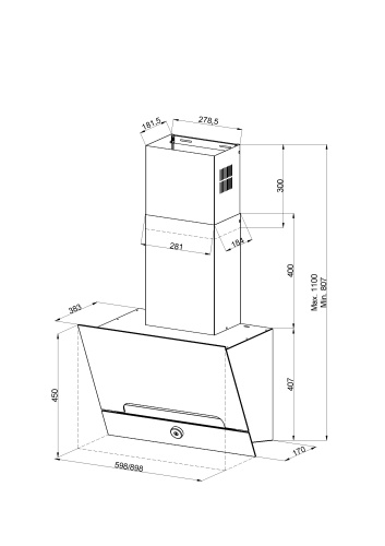 Каминная вытяжка Kuppersberg F 990W фото 3