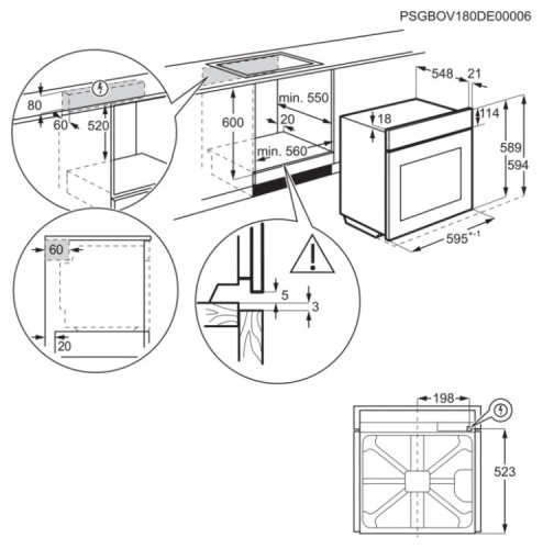 Встраиваемый электрический духовой шкаф Electrolux OED 3H50K фото 3