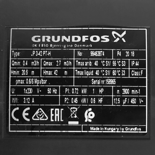 Насосная станция Grundfos JP 3-42 PT-H фото 11