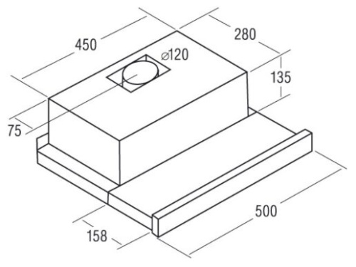 Встраиваемая вытяжка Cata TF 5250 GBK фото 3