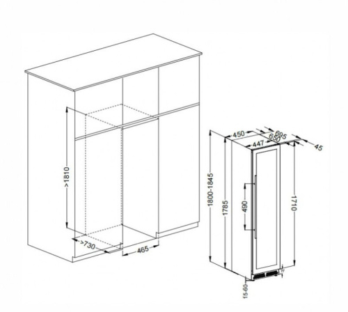 Винный шкаф Meyvel MV106-KBT2 Slim фото 7