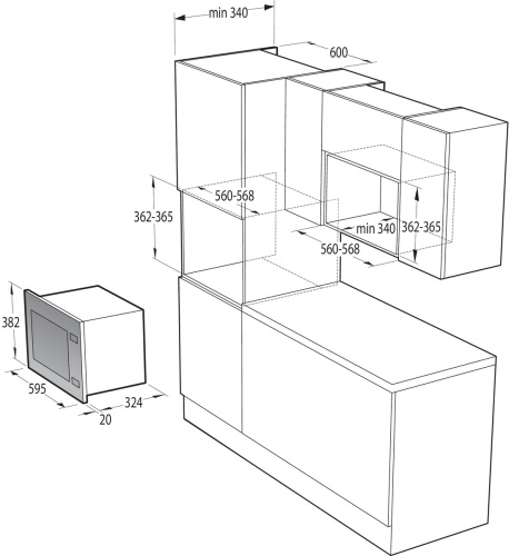 Встраиваемая микроволновая печь Gorenje BM201EM1X фото 7