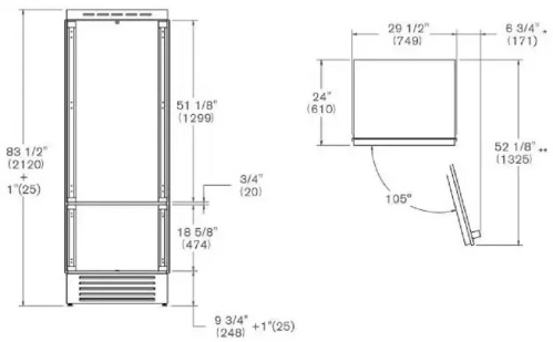 Встраиваемый холодильник Bertazzoni REF755BBRXTT фото 6