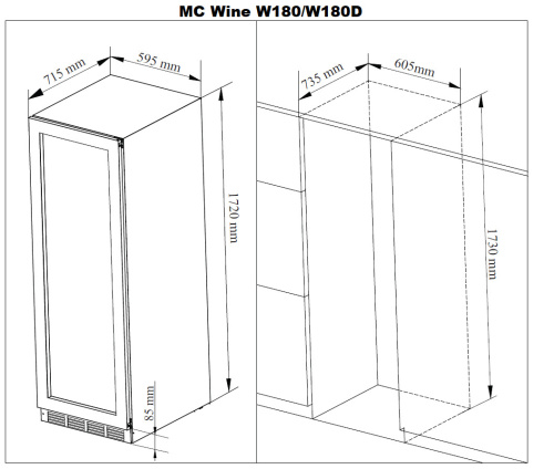 Винный шкаф MC Wine W180B фото 7