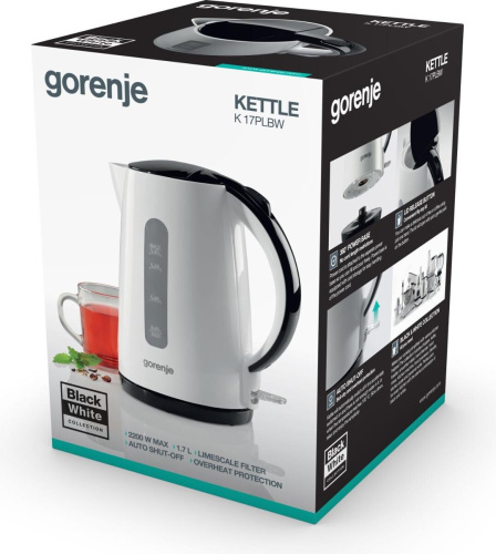 Чайник электрический Gorenje K17PLBW белый фото 5