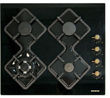 Встраиваемая газовая варочная панель Remenis REM-2151 black side rustic
