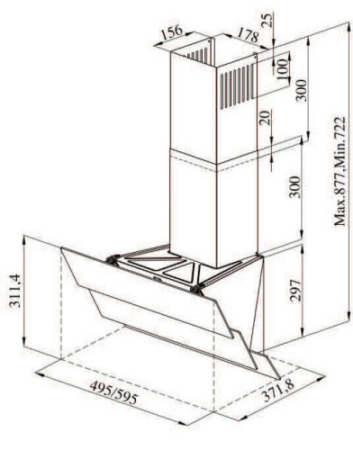 Каминная вытяжка Darina Slide GD603W фото 4