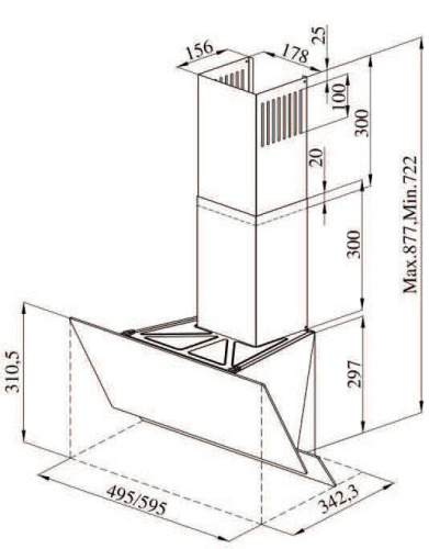 Каминная вытяжка Darina Slide GD602W фото 4