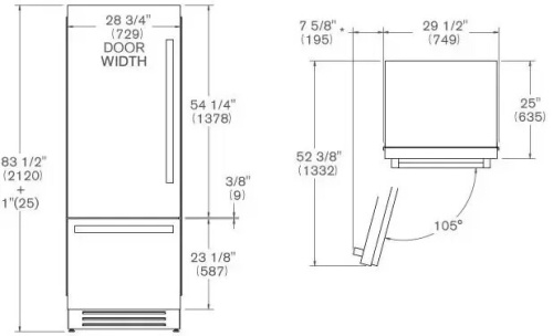 Встраиваемый холодильник Bertazzoni REF755BBLXTT фото 6