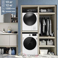 Комплект стиральной и сушильной машины Weissgauff WM 61212 DC Inverter Steam + WD 6110 B Heat Pump