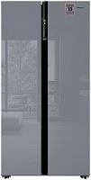 Холодильник Weissgauff WSBS 600 NoFrost Inverter Dark Grey Glass