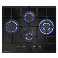 Встраиваемая газовая варочная панель Meferi Glass Ultra MGH604 черный