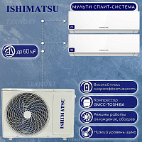 Мульти сплит-система на 2 комнаты Ishimatsu AMS-09/AMS-12 - AMSN-18/2