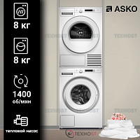 Комплект стиральной и сушильной машины Asko W1084W + T108HBW