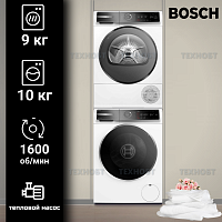 Комплект стиральной и сушильной машины Bosch WGB256A1ME + WQB245B40